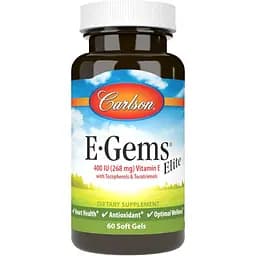 Вітамін E Carlson E-Gems Elite 400 МО 268 мг 60 желатинових капсул