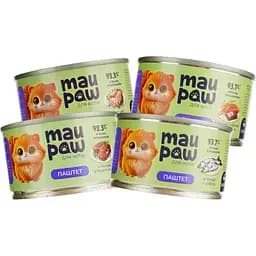 Набір повнораціонного корму для дорослих котів MAU PAW Мікс 800 г (8 шт. х 100 г)