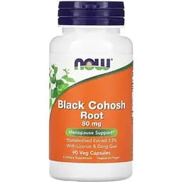 Натуральна добавка Now Black Cohosh Root 80 mg 90 вегакапсул