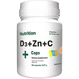 Витамины и минералы EntherMeal D3 + Zinc + С 60 капсул