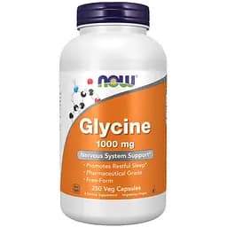 Гліцин Now Foods Glycine 1000 мг 250 веганських капсул