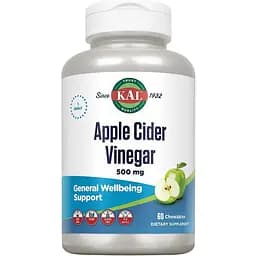 Яблучний оцет KAL смак зеленого яблука 500 мг 60 жувальних таблеток