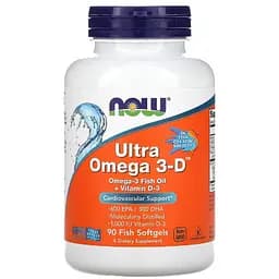 Ультра Омега 3 та вітамін D Now Foods Ultra Omega 3-D 90 капсул