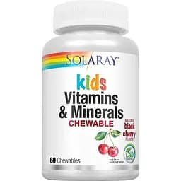 Вітамінно-мінеральний комплекс Solaray Children's Vitamins & Minerals Chewable Black Cherry 60 шт.