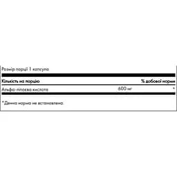 Альфа-ліпоєва кислота Swanson Alpha Lipoic Acide 600 мг 60 капсул (100-58-6763343-20) - мініатюра 3
