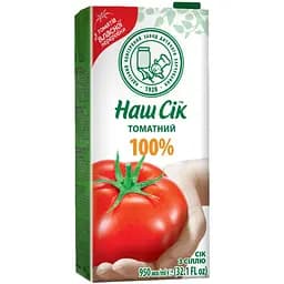 Сік Наш сік Томатний 100% з сіллю 0.95 л