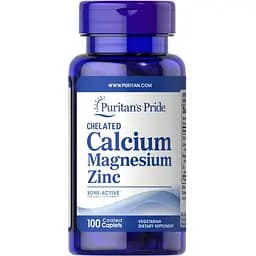 Витамины и минералы Puritan's Pride Calcium Magnesium Zinc 100 капсул
