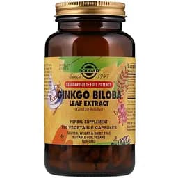 Гінкго Білоба Solgar Ginkgo Biloba екстракт листя 180 вегетаріанських капсул