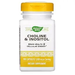 Холін та інозитол Nature's Way Choline & Inositol 1000 мг 100 капсул