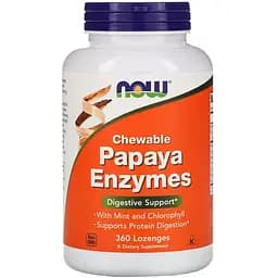 Натуральна добавка Now Papaya Enzymes 360 жувальних таблеток