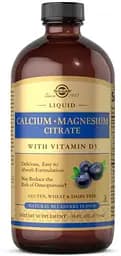 Вітаміни та мінерали Solgar Calcium Magnesium Citrate with Vitamin D3 Liquid, 473 мл Чорниця