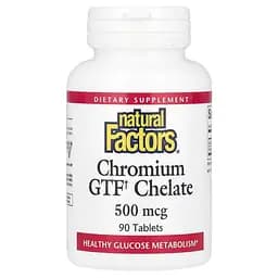 Хелат хрому Natural Factors Chromium GTF Chelate 500 mcg, 90 таблеток - мініатюра 1