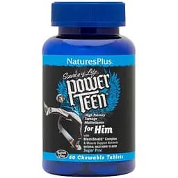 Витамины и минералы Natures Plus Power Teen for Him 60 жевательных таблеток Лесная ягода