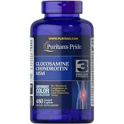 Глюкозамін хондроїтин і МСМ Puritan's Pride Double Strength Glucosamine Chondroitin MSM 480 капсул