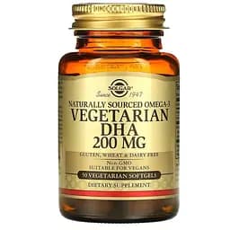 ДГК вегетарианская Solgar Омега-3 Naturally Sourced Omega-3 200 мг 50 капсул (SOL-34845)