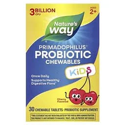 Пробіотики і пребіотики Nature's Way Primadophilus Kids 3 Billion CFU Вишня 30 жевательных таблеток