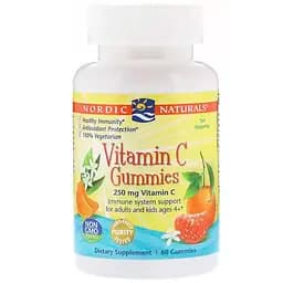 Вітамін С Nordic Naturals Vitamin C Gummies 250 мг жувальний смак мандарину 60 цукерок