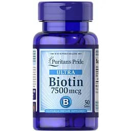Витамины и минералы Puritan's Pride Biotin 7500 мкг 50 таблеток