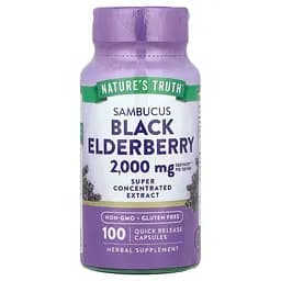 Чорна бузина Nature's Truth Sambucus Black Elderberry 2000 мг 100 капсул швидкого вивільнення