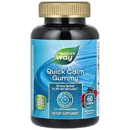 Заспокійлива з ашвагандою Nature's Way Quick Calm Gummy зі смаком ягід 60 жувальних цукерок