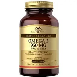 Жирные кислоты Solgar Triple Strength Omega 3 950 мг 50 капсул