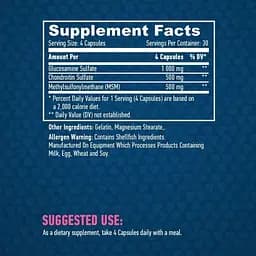 Глюкозамін, Хондроїтін Haya Labs Glucosamine Chondroitin & MSM Complex 120 капсул - мініатюра 3