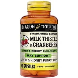 Натуральна добавка Mason Natural Milk Thistle/Cranberry Standardized Extract, 60 капсул