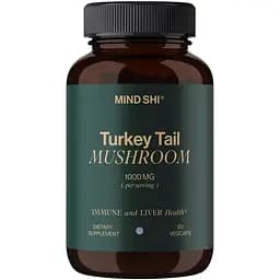 Трутовик різнокольоровий Mind Shi Turkey Tail Mushroom 1000 мг 60 вегетаріанськх капсул - мініатюра 1