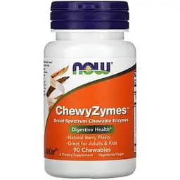 Натуральна добавка Now ChewyZymes 90 жевательных таблеток