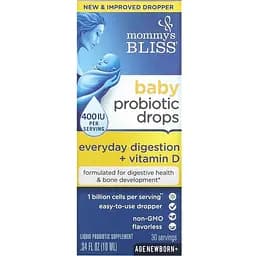 Пробіотик Mommy's Bliss Baby Probiotic Drops+Vitamin D 400 МО для новонароджених 10 мл - мініатюра 2
