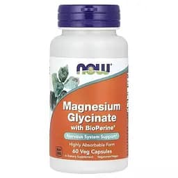 Магния глицинат с биоперином 200 мг Magnesium Glycinate With BioPerine Now Foods 60 вегетарианских капсул