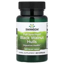 Оболонки чорного горіха Swanson Black Walnut Hulls 500 mg Full Spectrum, 60 капсул - мініатюра 1