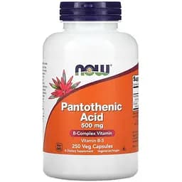 Витамины и минералы Now Pantothenic Acid 500 мг 250 вегакапсул