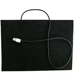 Електрична грілка 30×21 см, войлочна, чорна, живлення від USB 8W