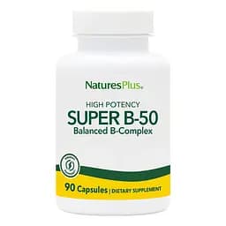 Комплекс витаминов Супер-B Nature's Plus B-50 Super B-50 90 вегетарианских капсул