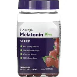 Мелатонін Natrol 10 мг смак полуниці 140 жувальних цукерок