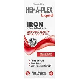 Железо в жидкой форме Natures Plus Hema-Plex, 250 мл