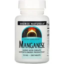 Минералы Source Naturals Марганец 10 мг 250 таблеток