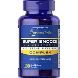 Натуральна добавка Puritan’s Pride Super Snooze with Melatonin 100 капсул