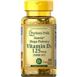 Вітаміни та мінерали Puritan's Pride Vitamin D3 5000 IU 100 капсул