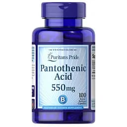 Вітаміни та мінерали Puritan's Pride Pantothenic Acid 550 mg, 100 капсул