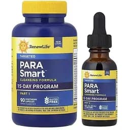 Очищувальна формула 15-денна програма Renew Life ParaSmart Cleansing Formula 90 вегетаріанських капсул та краплі