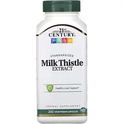 Натуральна добавка 21st Century Milk Thistle Extract 200 вегакапсул