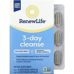 3-денна програма очищення Renew Life 3-Day Cleanse 12 вегетаріанських капсул