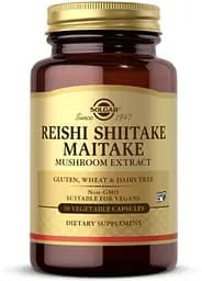 Натуральна добавка Solgar Reishi Shiitake Maitake Mushroom Extract, 50 вегакапсул