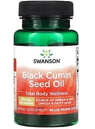 Олія насіння чорного кмину Swanson Black Cumin Seed Oil 500 mg 60 Liq Vegcap (1086-2022-10-0205)