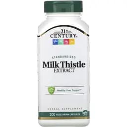 Стандартизований екстракт розторопши 21st Century Standardized Milk Thistle Extract 200 вегетаріанських капсул