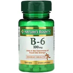 Вітамін B6 Nature's Bounty Vitamin B6, 100 мг 100 таблеток