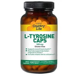 Тирозин Country Life L-Tyrosine 500 мг 100 капсул