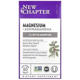 Магній та Ашваганда New Chapter Magnesium + Ashwagandha 60 таблеток